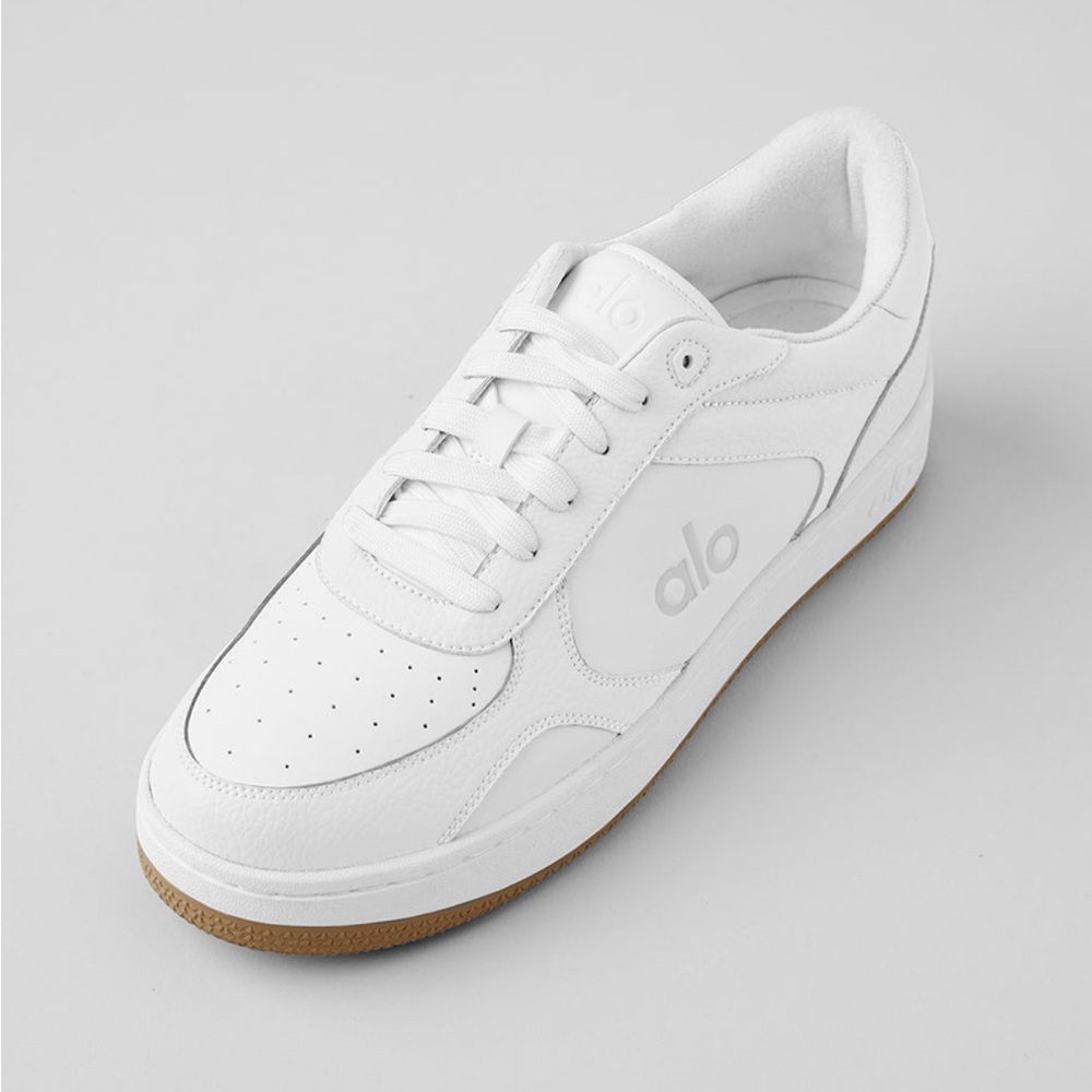 ALO Yoga White Leather Sneakers Minimalist Design